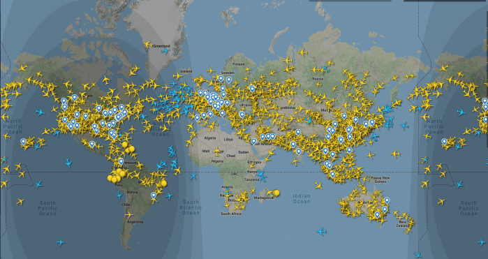 Flights in the air 26th March.