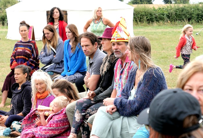 Community meeting at the Rainbow Festival