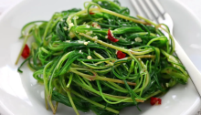 Served plate of Agretti